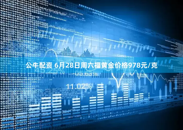 公牛配資 6月28日周六福黃金價格978元/克